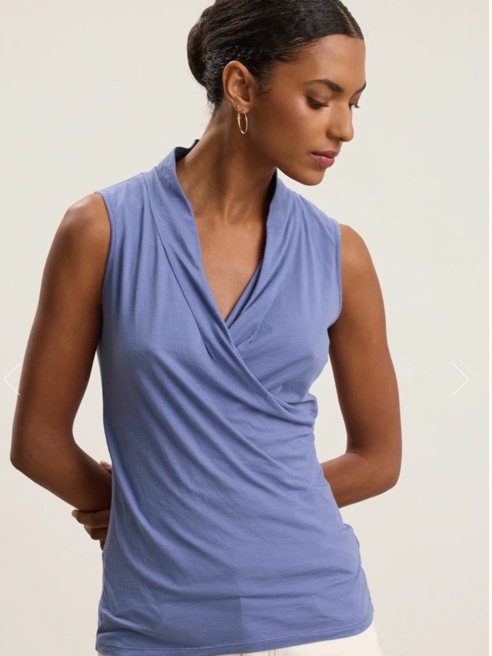 Velvet by Graham & Spencer Adelise Sleeveless Wrap Top in Bayberry NWT Size S